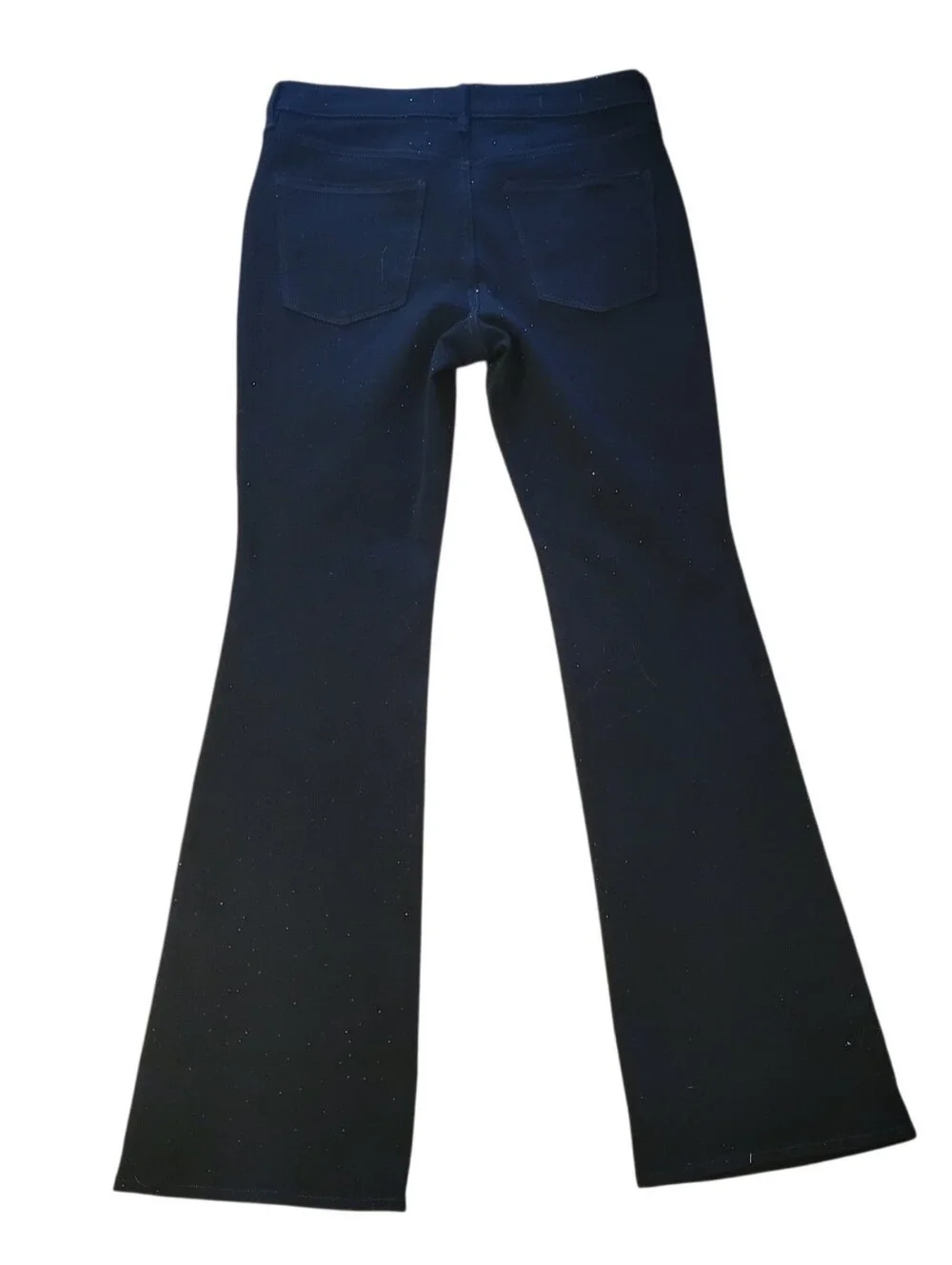 WHBM Black Crystal Embellished High Rise Skinny Flare Denim Jeans Size 8 - Picture 4 of 6